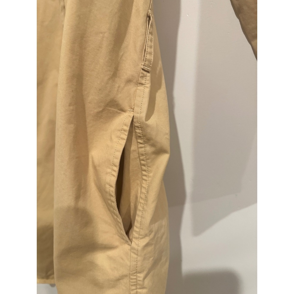Ralph Lauren Khaki Cotton Utility Shirt Dress Size Medium Old Money Minimalst - Picture 5 of 13